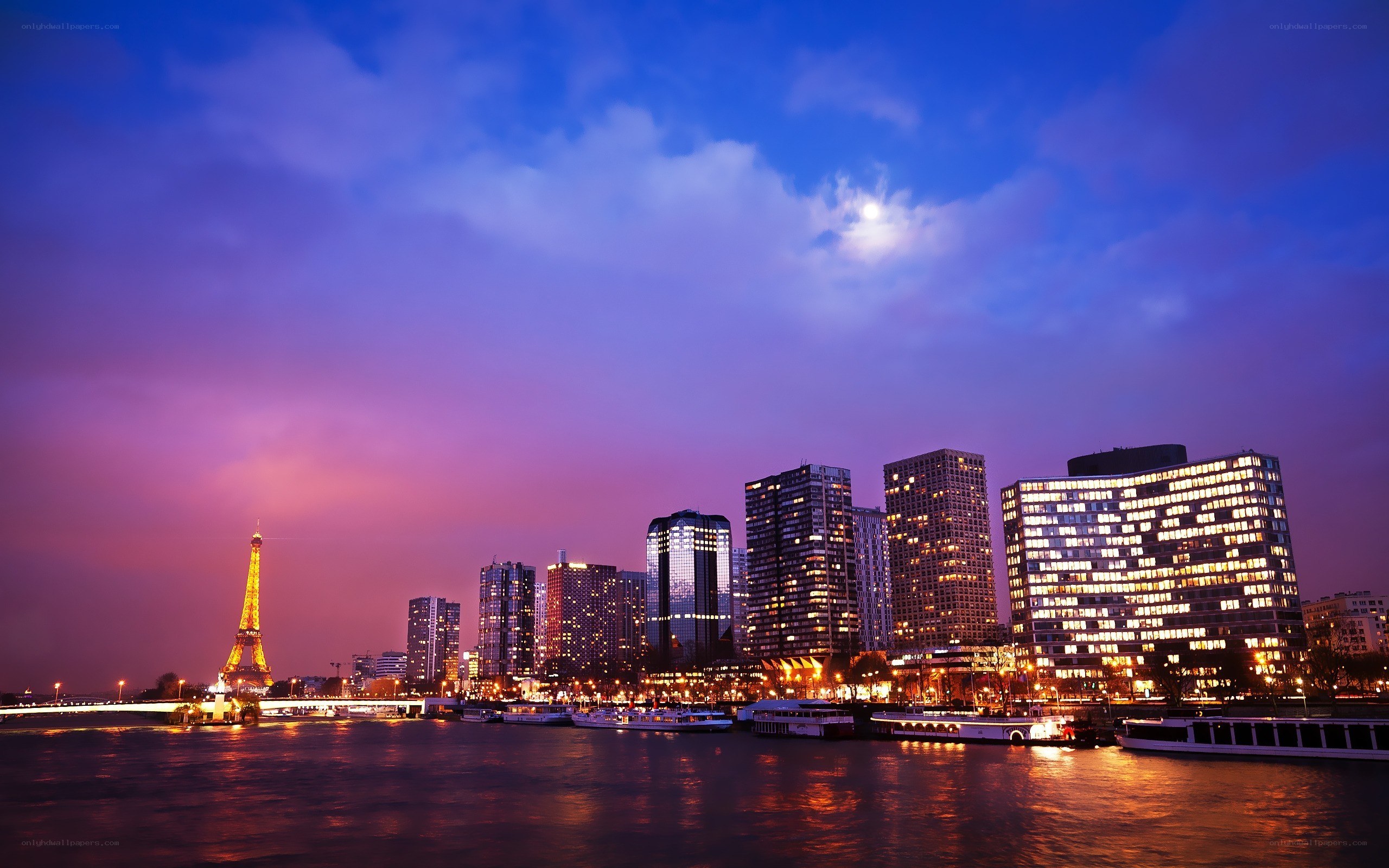 Paris skyline at dusk