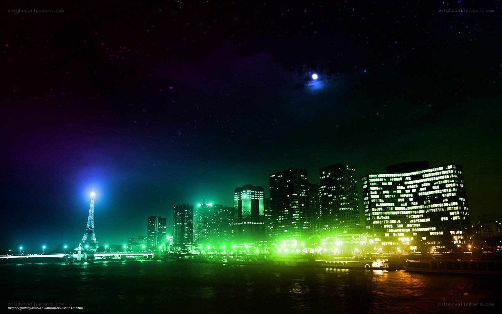 Paris skyline at night