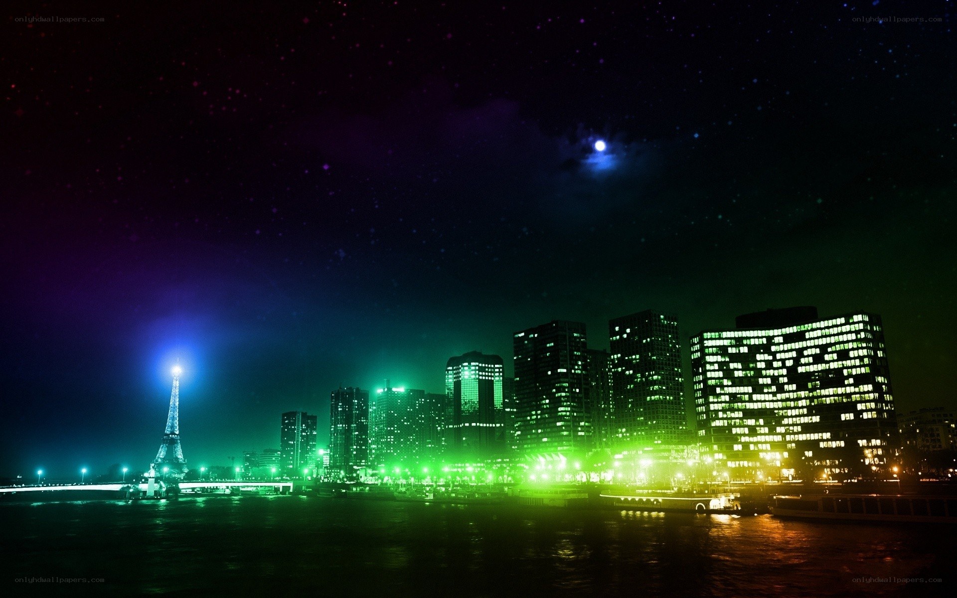 Paris skyline at night