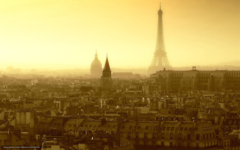 Paris Skyline at Sunrise — Yellow