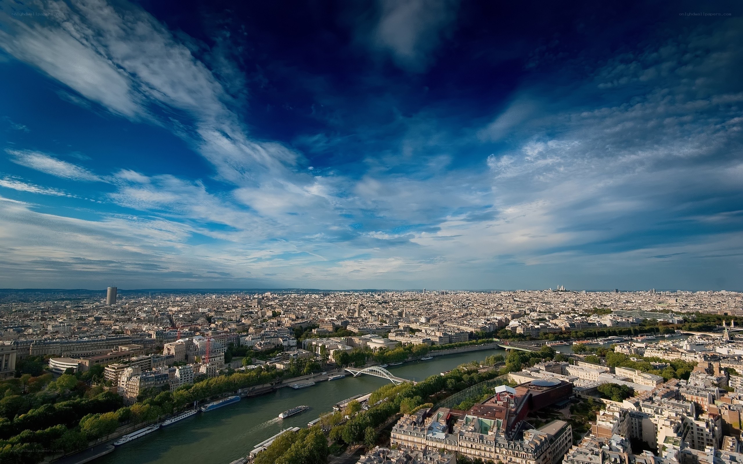 Paris skyline with Seine River