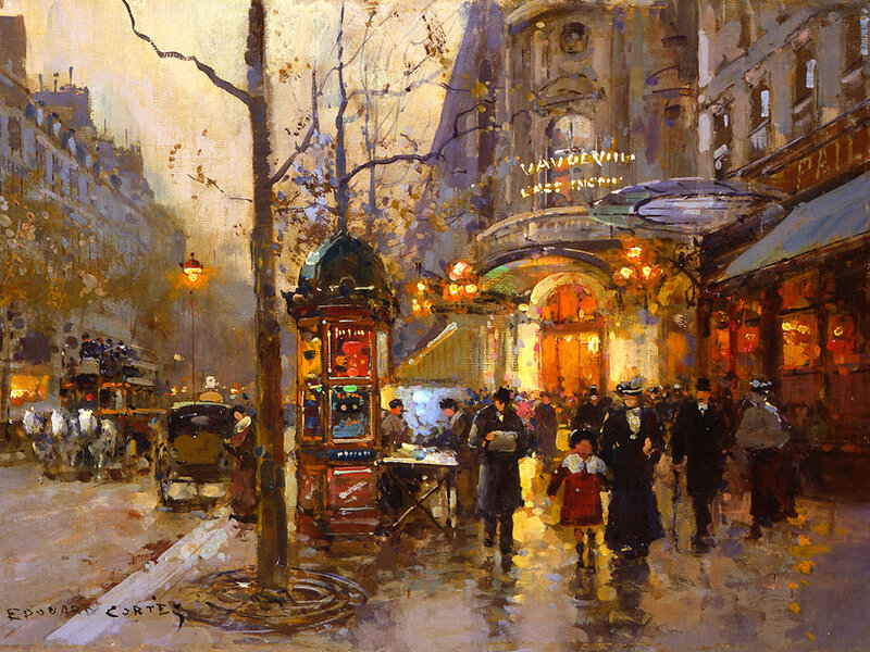 Paris Street at Dusk