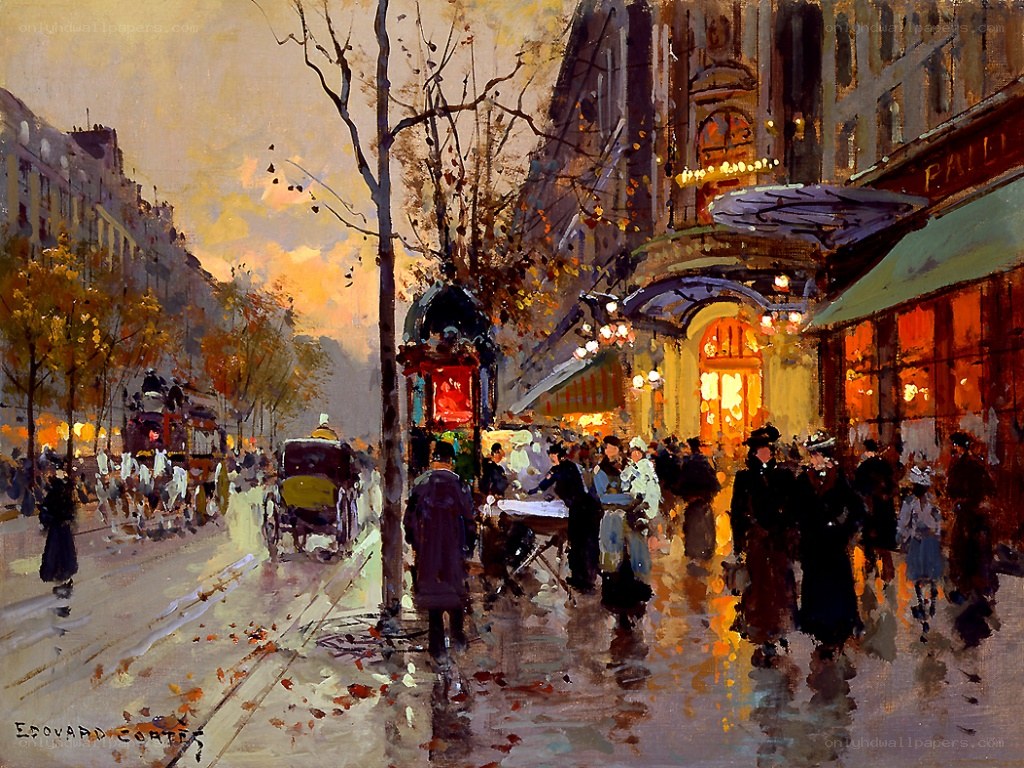 Paris Street at Dusk