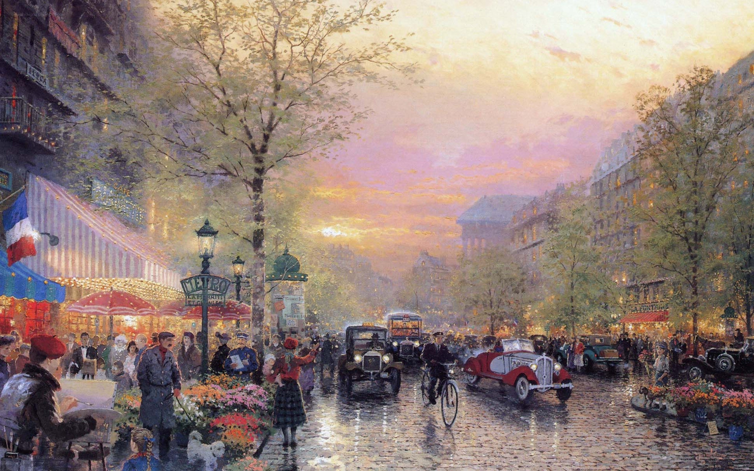 Paris Street at Dusk