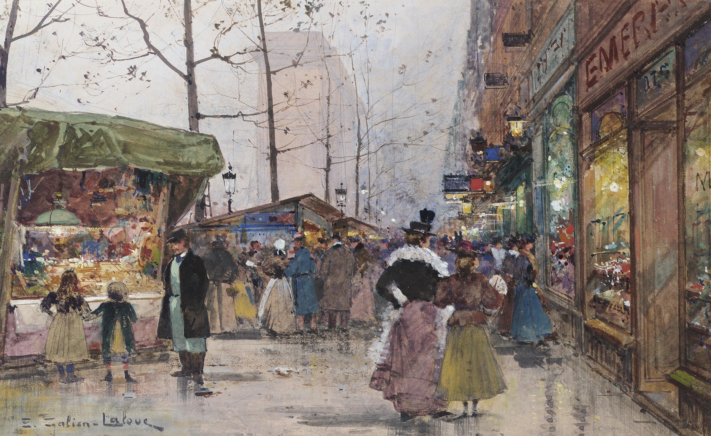 Paris street market scene