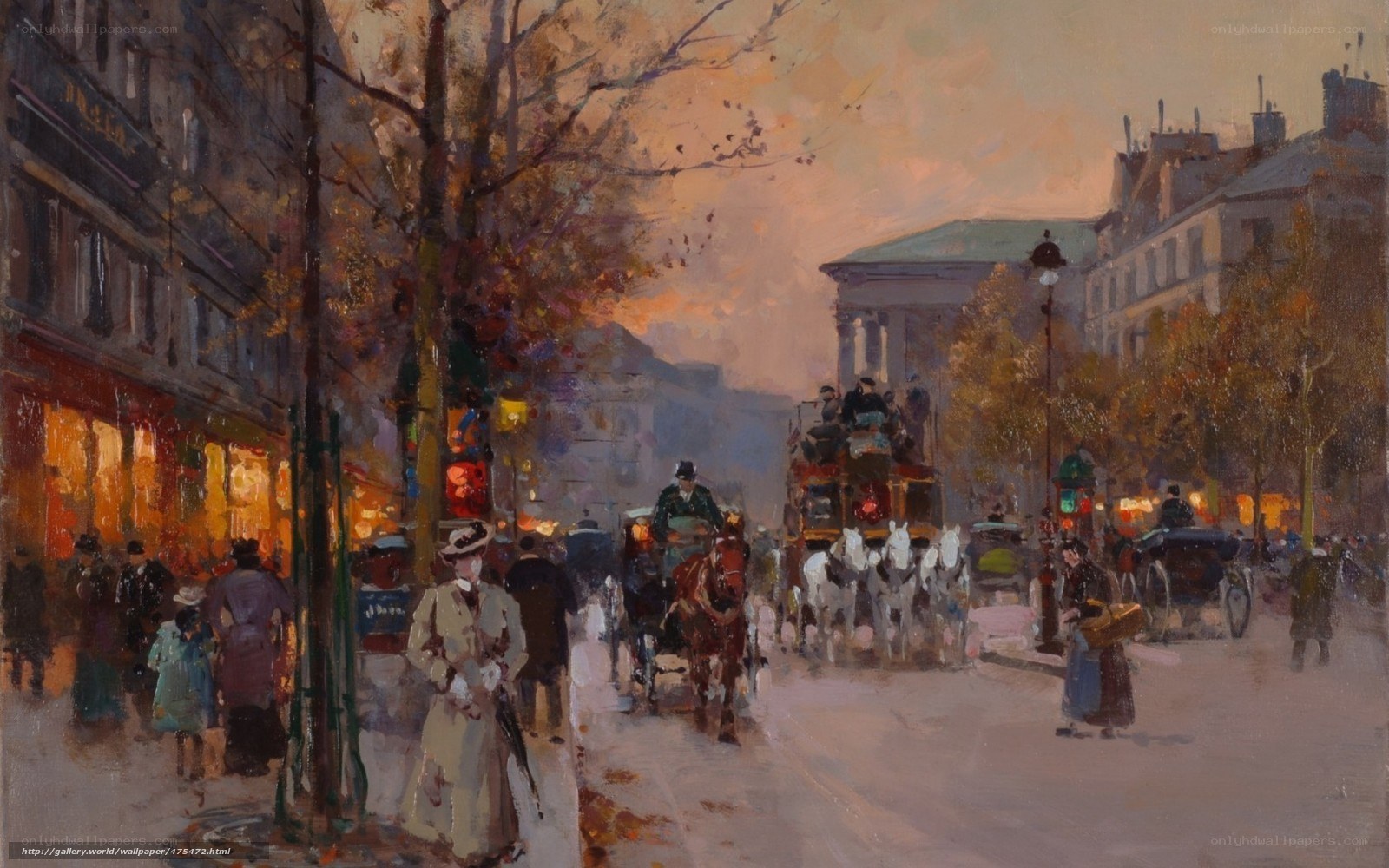 Paris Street Scene at Dusk