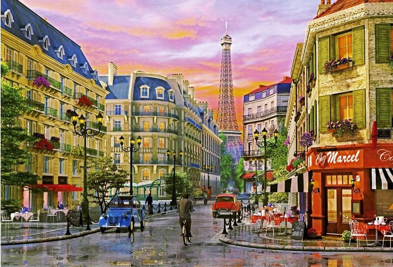Paris Street Scene — Purple