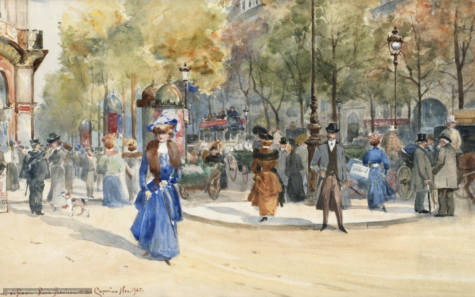 Paris Street Scene Watercolor