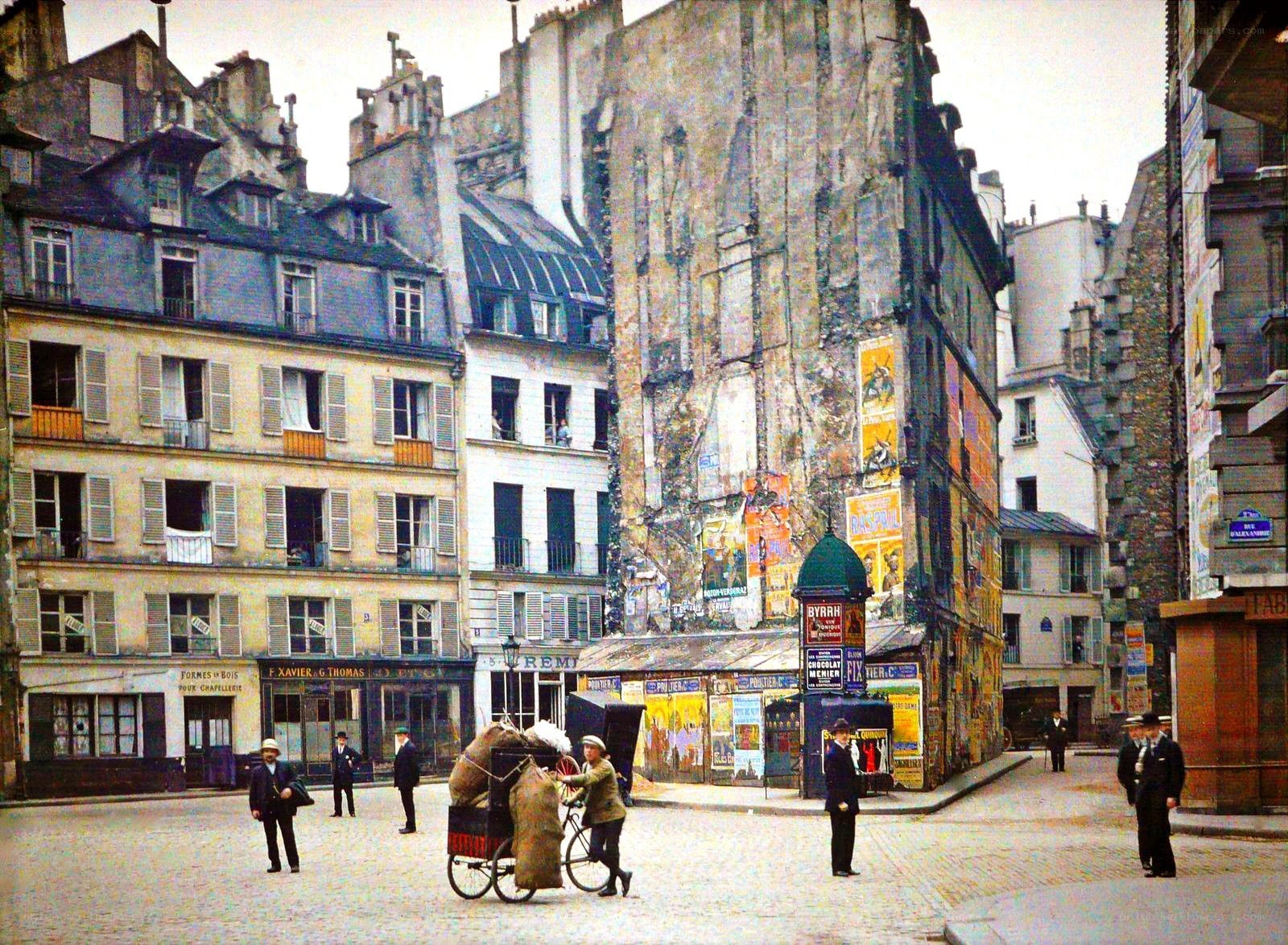 Paris street scene with posters