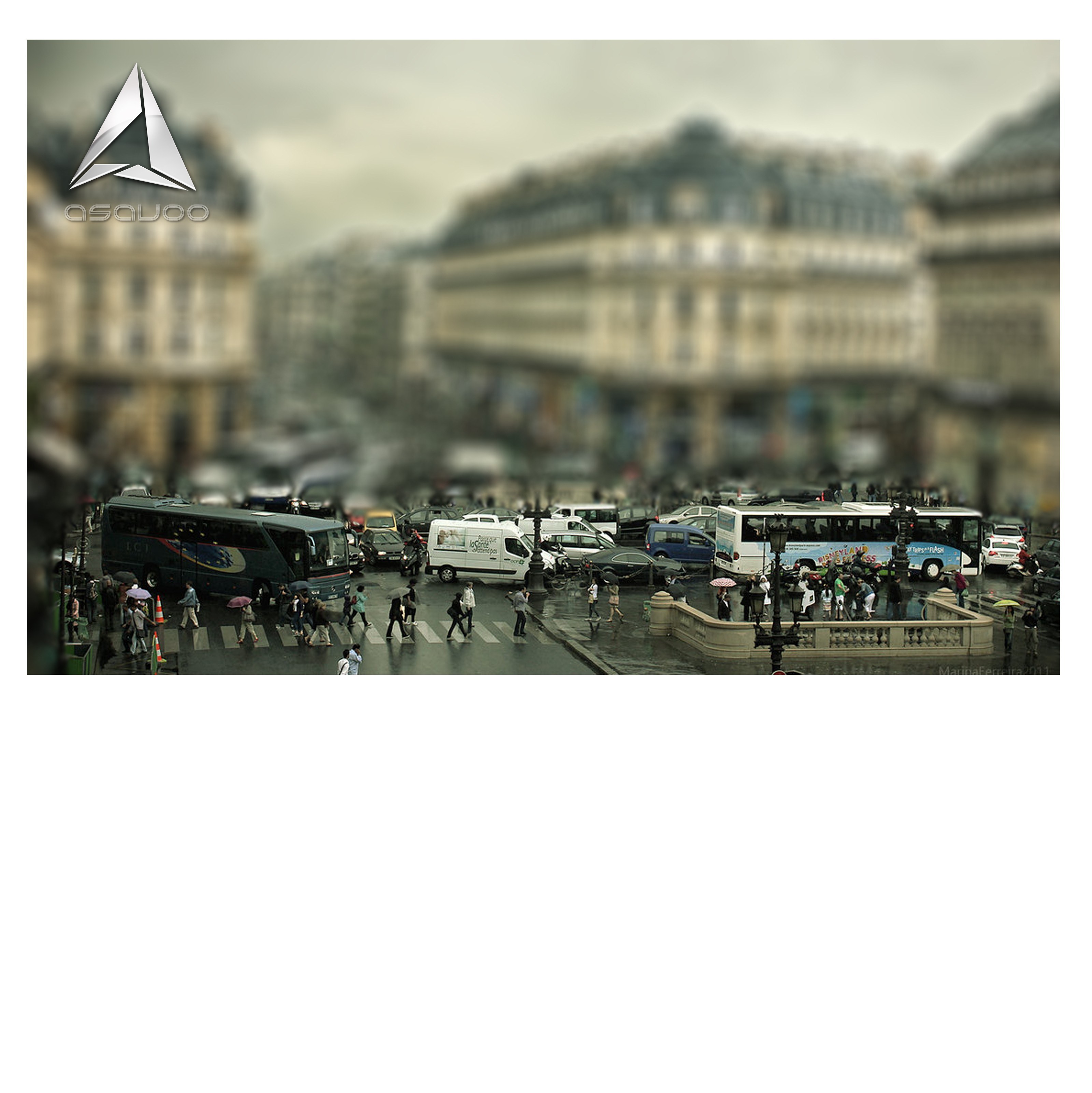 Paris street scene with tilt-shift