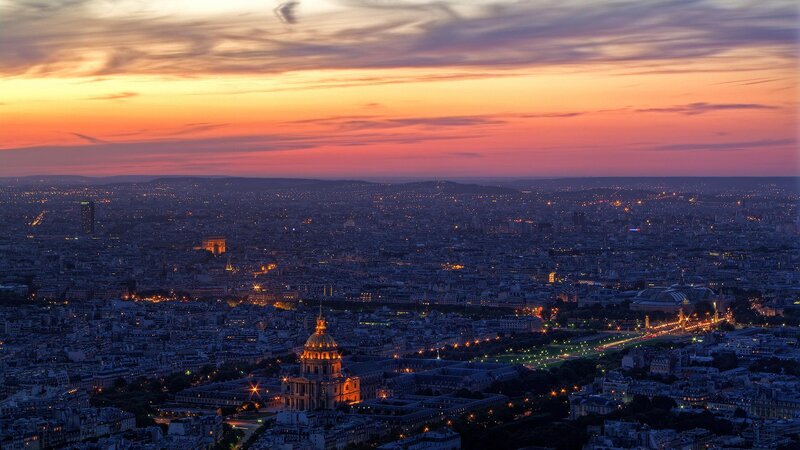 Paris sunset from above
