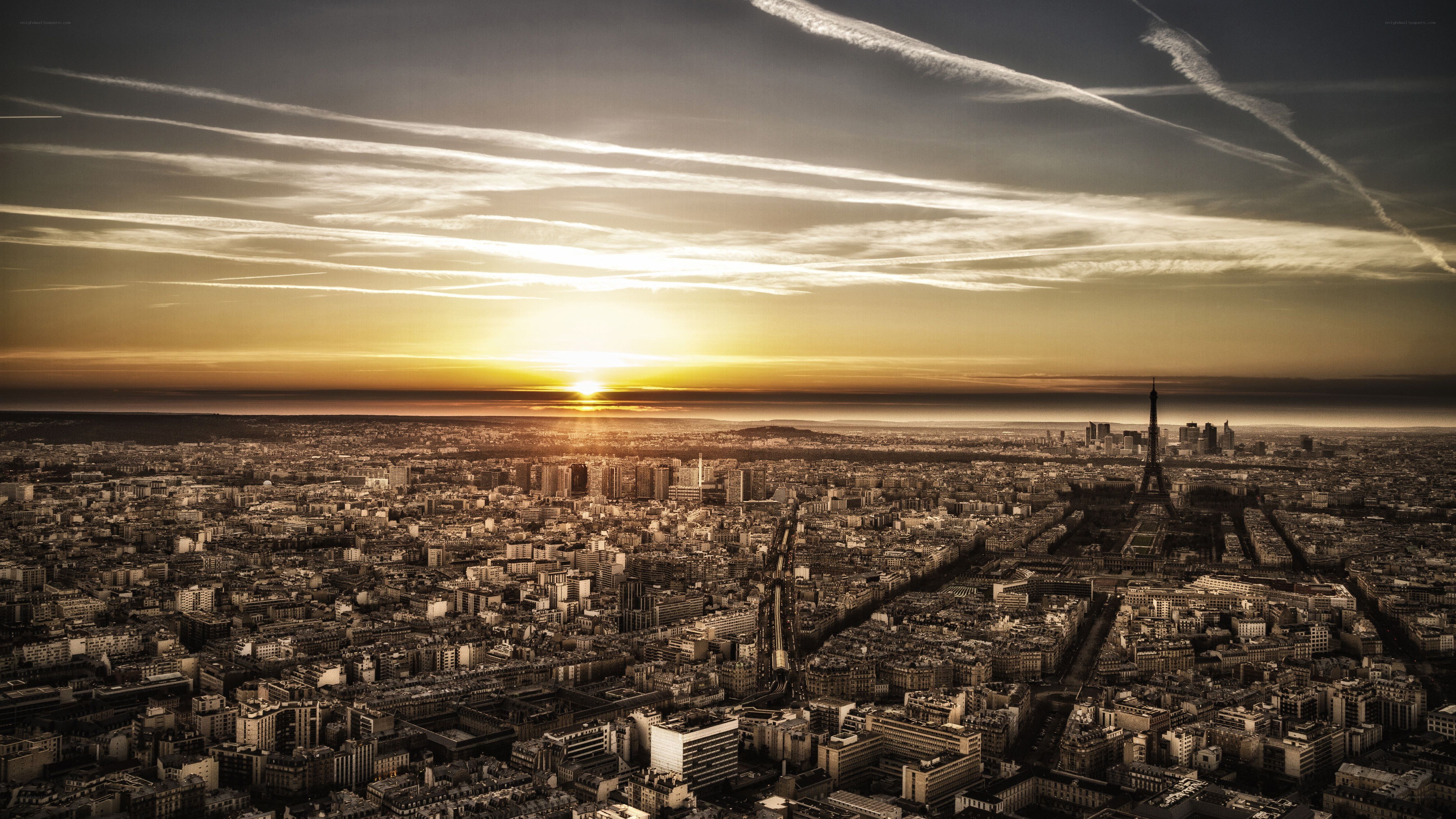 Paris sunset with Eiffel Tower