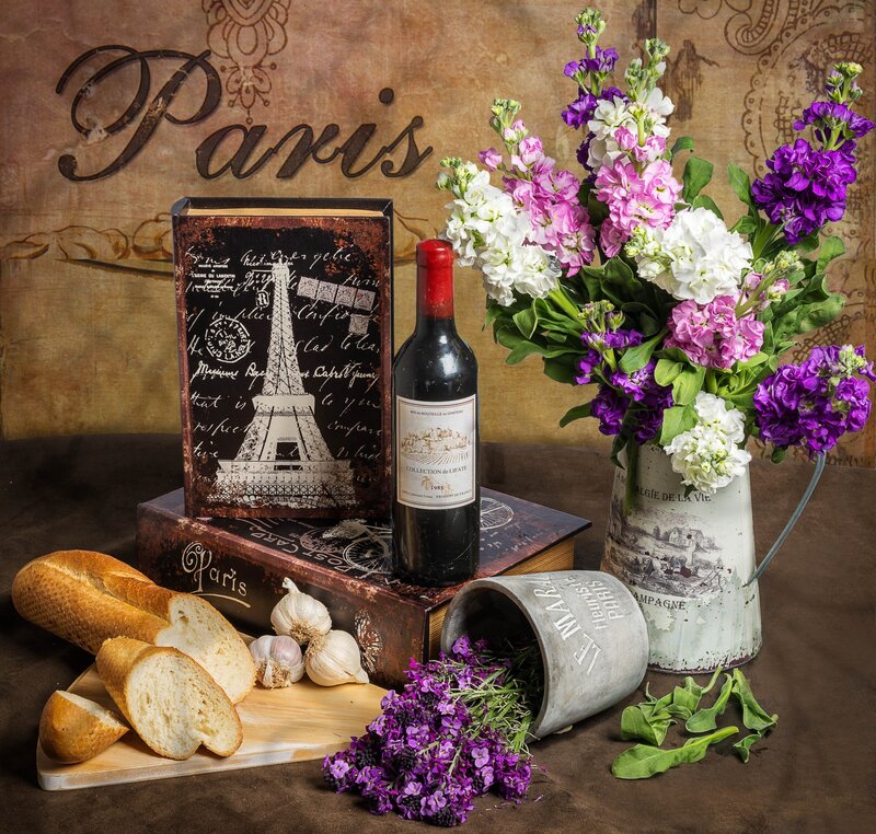 Paris-themed Still Life — Brown