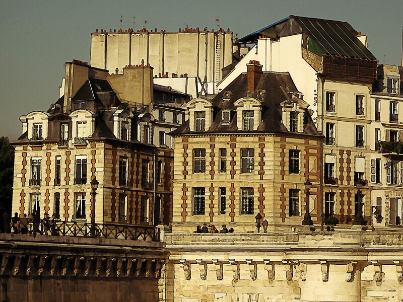 Parisian buildings along the Seine