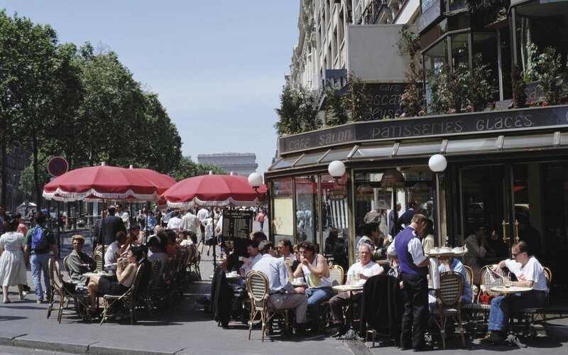 Parisian café on a sunny day
