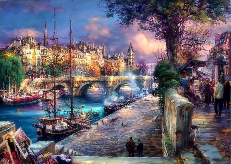 Parisian River Scene
