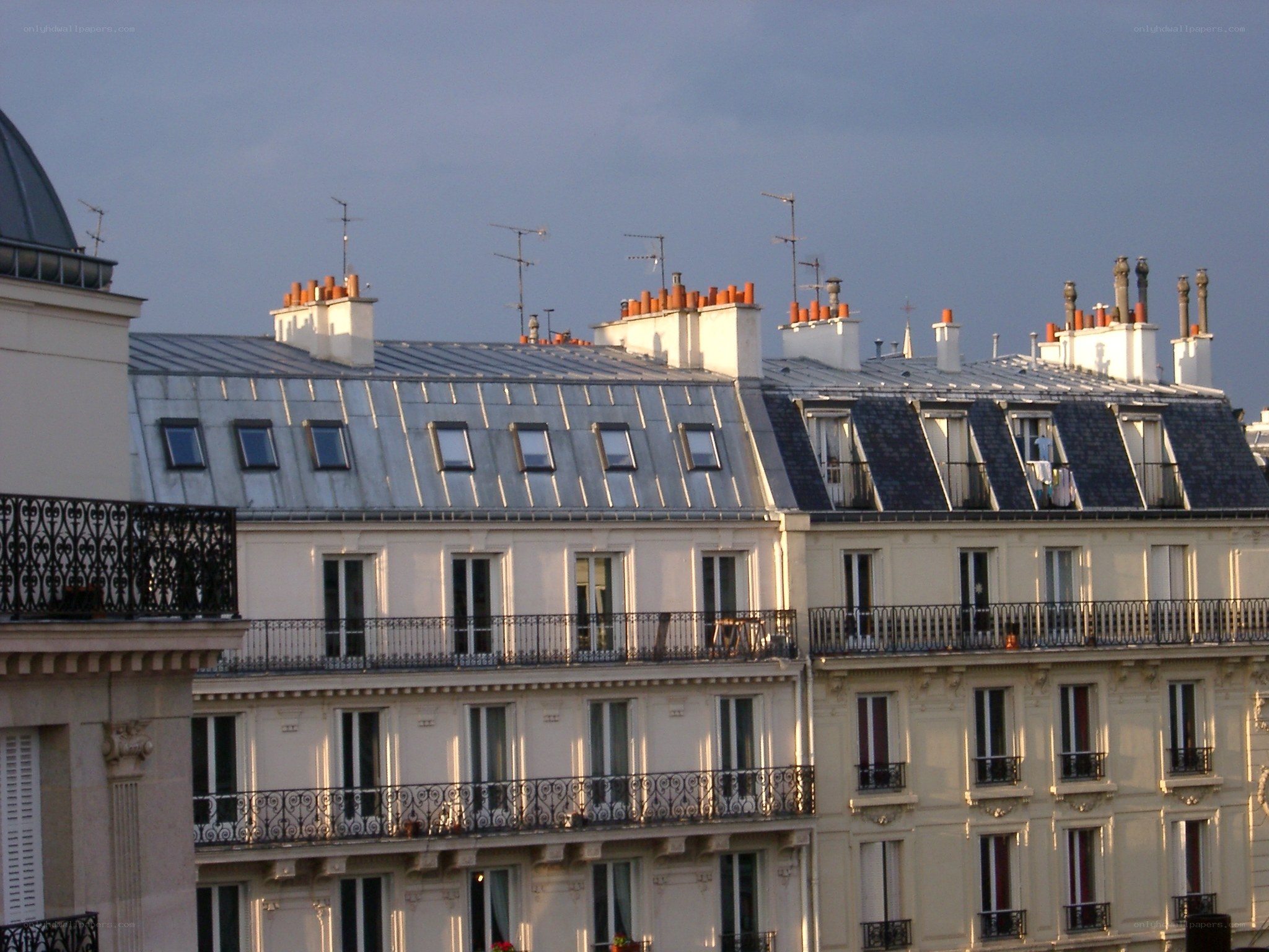 Parisian rooftops at dusk