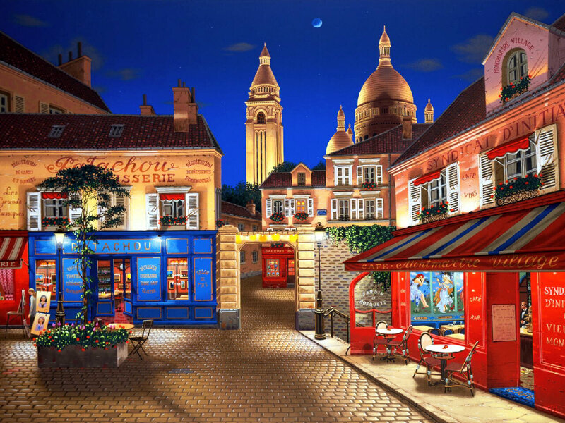 Parisian Street at Night