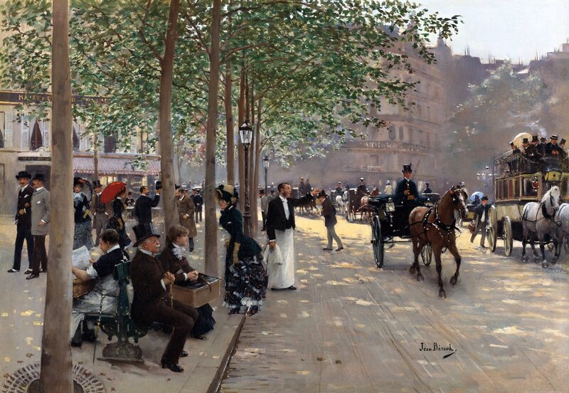 Parisian Street Scene — Brown, Bustling
