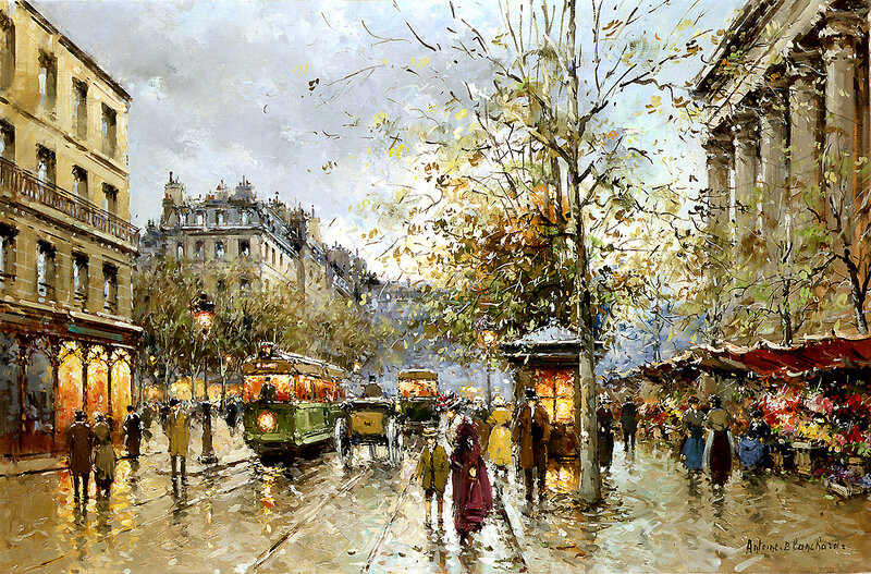 Parisian Street Scene — Green