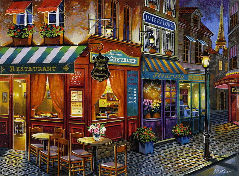 Parisian Street Scene — Red, Cozy
