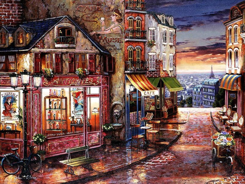 Parisian Street Scene — Red