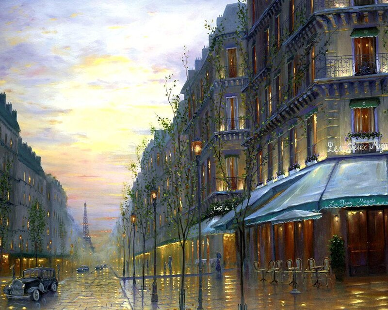 Parisian Street Scene — Yellow
