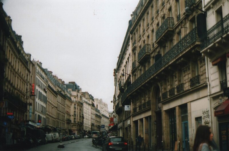 Parisian street with classic architecture