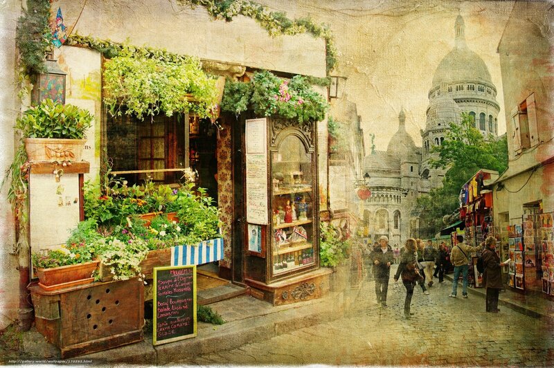 Parisian street with Sacre-Coeur