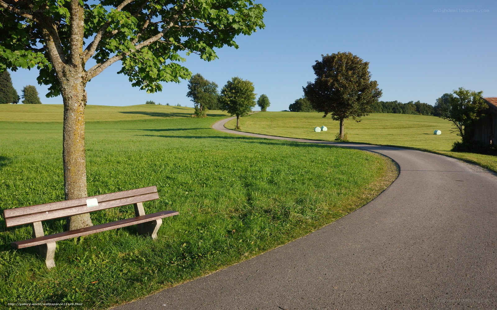 Park bench on a sunny day