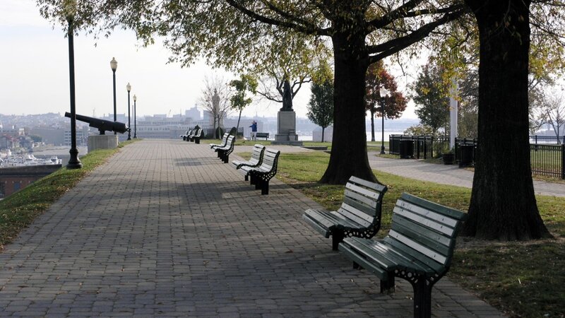 Park Benches and Cannon