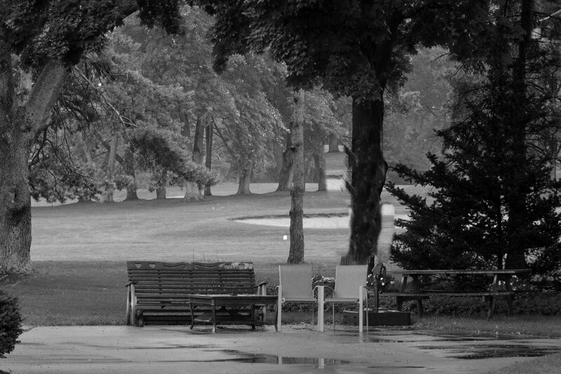 Park Benches in Rain