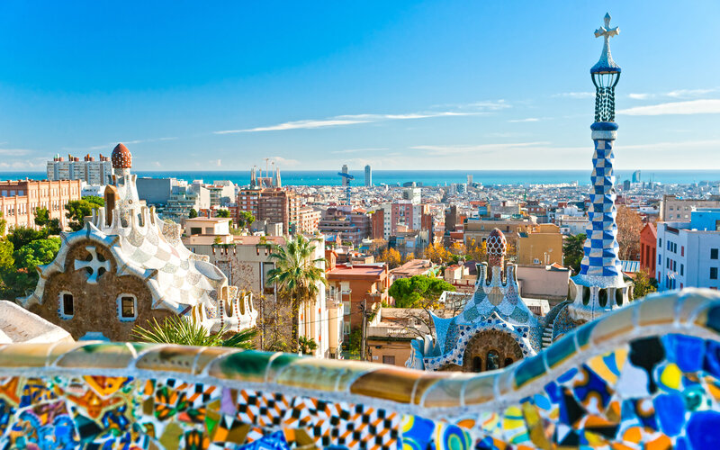 Park Güell Architecture — Blue, Serene