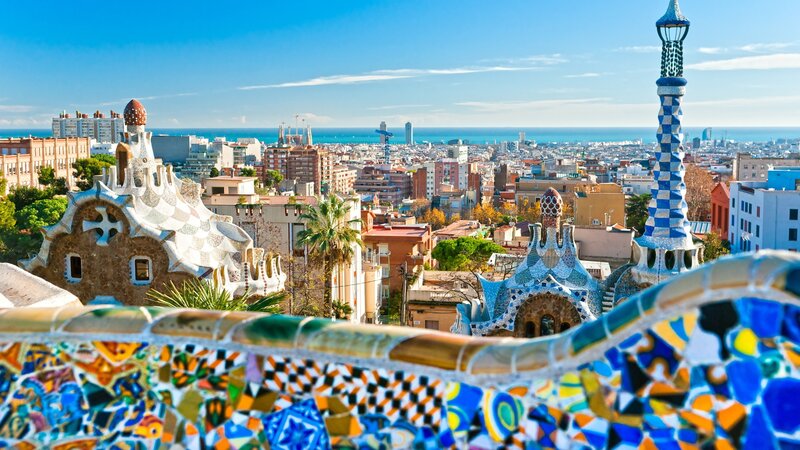 Park Güell Architecture — Blue