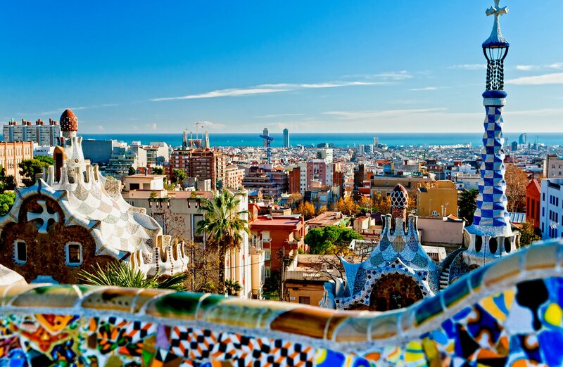 Park Güell Buildings — Blue