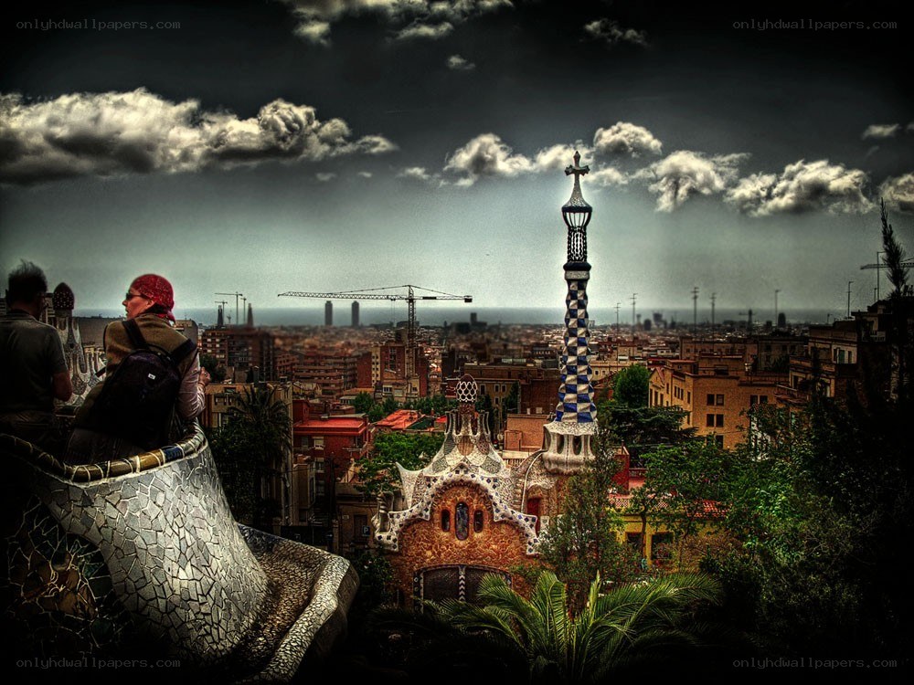 Park Güell view in Barcelona