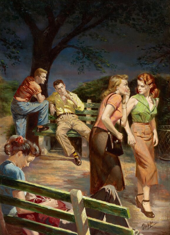 Park scene with couples