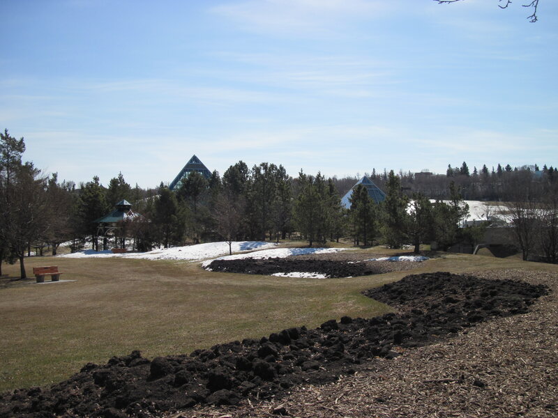 Park with Glass Pyramids