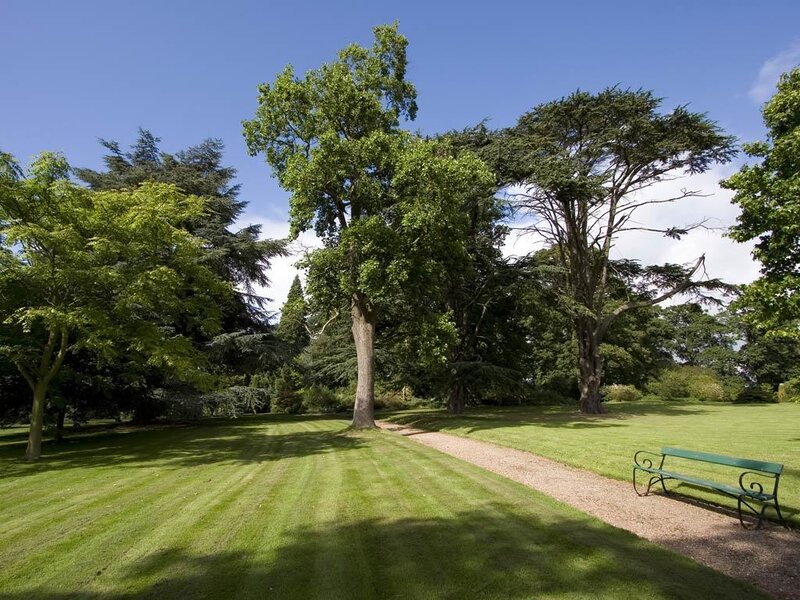 Park with green bench