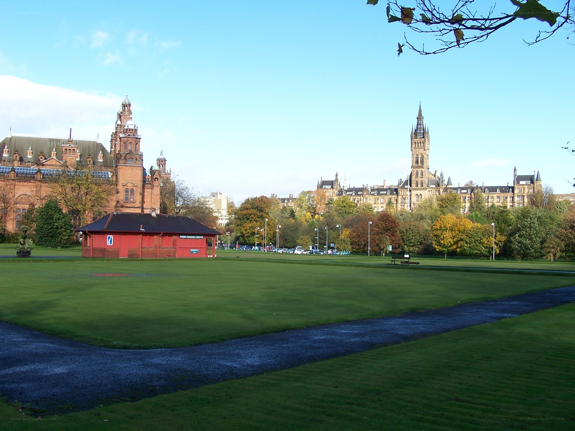 Park with historic buildings