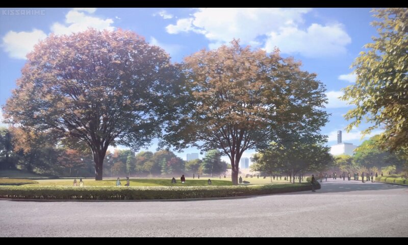 Park with Large Trees — Blue