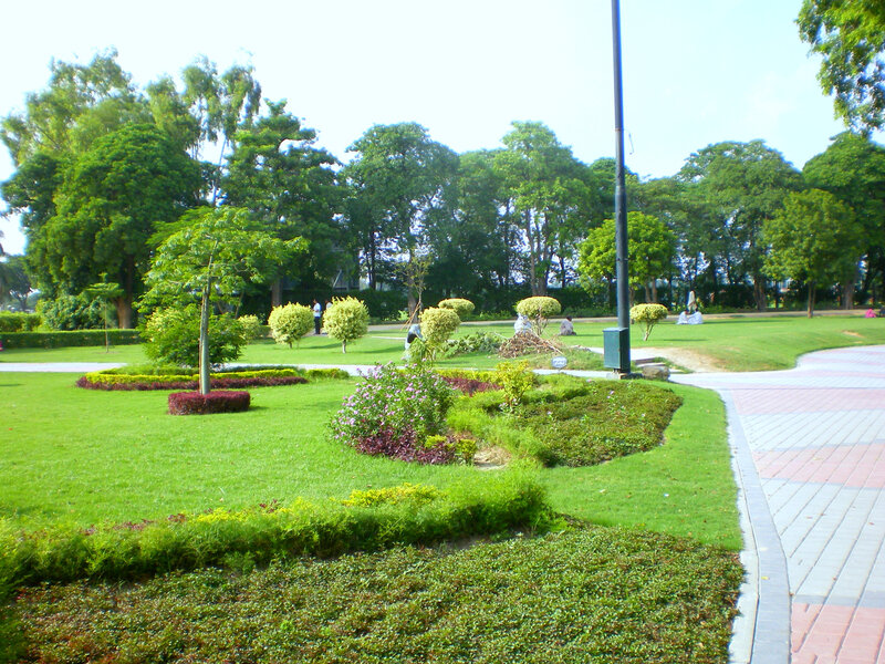 Park with manicured gardens