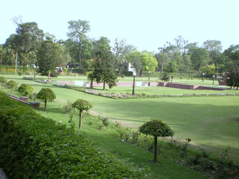 park with manicured lawns