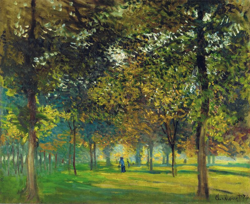 Park with Trees and Figures