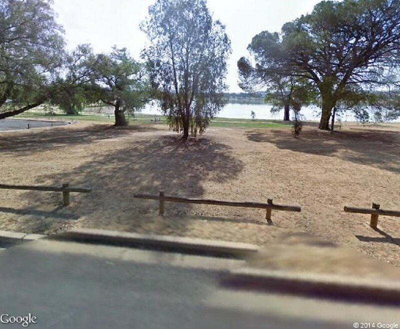 Park with Trees and Lake