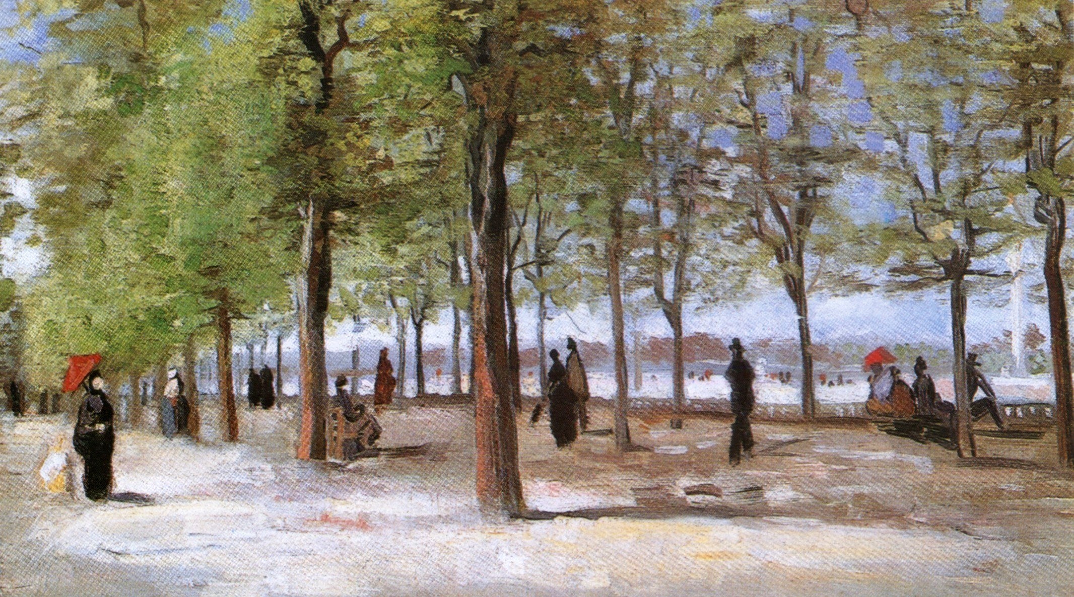 Park with Trees and People