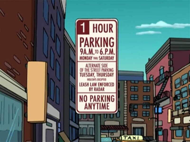 parking sign in city street