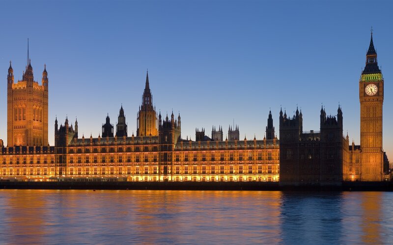 Parliament Building at Dusk — Blue
