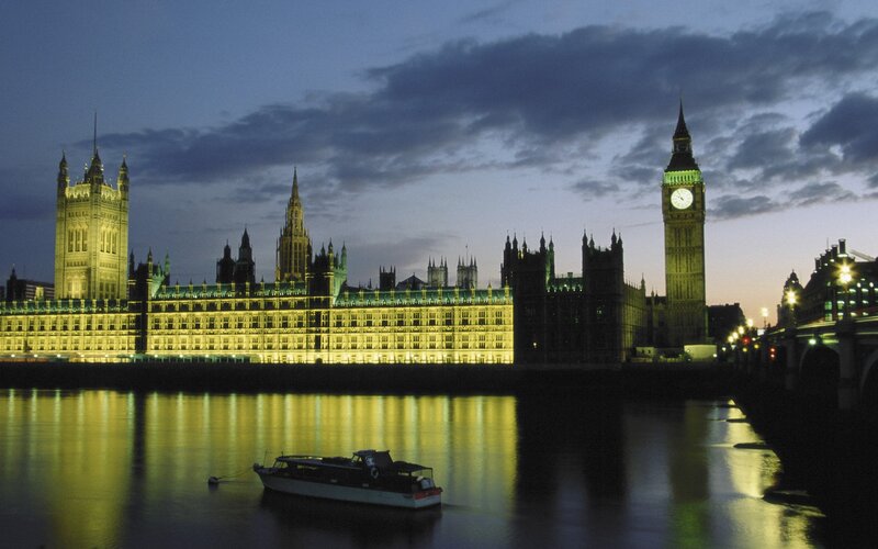 Parliament Building at Dusk — Yellow