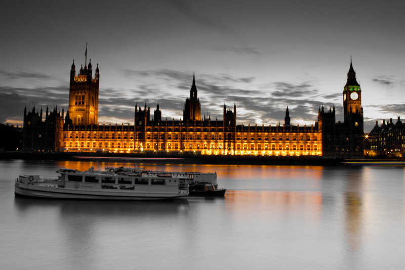Parliament Building at Night — Black